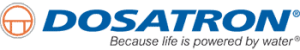 Blue and Orange Dosatron Because Life is Powered by Water Logo